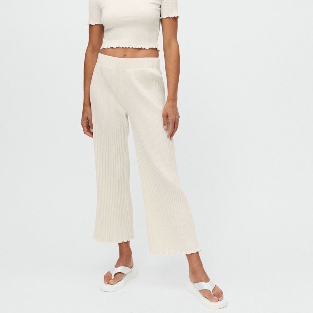 Sunnyside Ribbed Wide Leg Pant